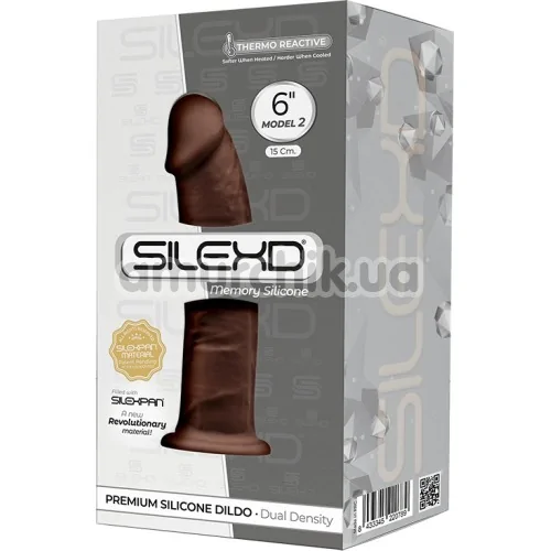 Фаллоимитатор Silexd Premium Silicone Dildo Model 2 Size 6, коричневый