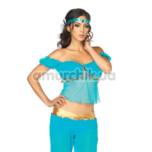 Костюм восточной красавицы Leg Avenue Arabian Beauty, голубой: топ + штаны + повязка на голову