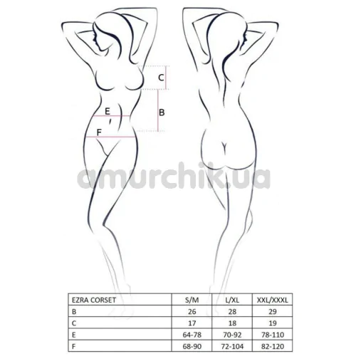 Комплект Passion Free Your Senses Erza Corset, чорний: корсет + трусики
