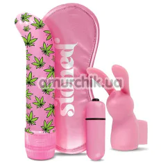 Набір секс іграшок Stoner Vibes Stash Kit Budz Bunny, рожевий - Фото №1