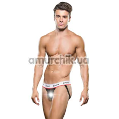 Трусы мужские с открытыми ягодицами Envy Low-Rise Jock, черно-белые - Фото №1
