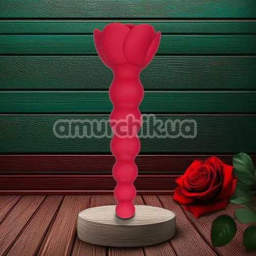 Анальная цепочка + вибропуля Lux Active Champion Rose, красная