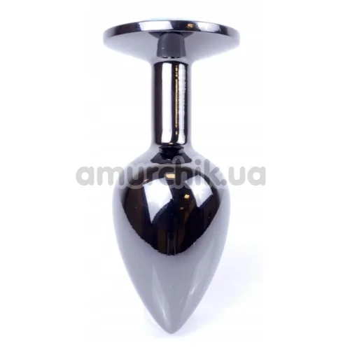 Анальна пробка із рожевим кристалом Exclusivity Jewellery Dark Silver Plug, срібна