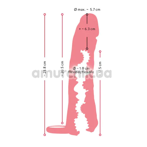 Мастурбатор-насадка Nature Skin 2in1 Extension+Masturbator Large, телесный