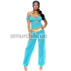 Костюм восточной красавицы Leg Avenue Arabian Beauty, голубой: топ + штаны + повязка на голову - Фото №1
