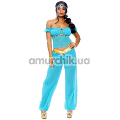Костюм восточной красавицы Leg Avenue Arabian Beauty, голубой: топ + штаны + повязка на голову - Фото №1