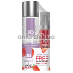 Набор из лубриканта JO Women Agape и возбуждающего геля JO Oral Delight Strawberry - Фото №1