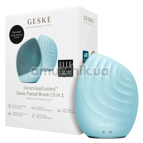 Ультразвуковая щетка для лица Geske Sonic Facial Brush 5 in 1, бирюзовая