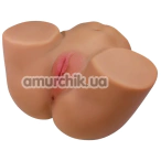 Штучна вагіна і анус з вібрацією Crazy Bull Gretana Gerian, тілесна - Фото №1