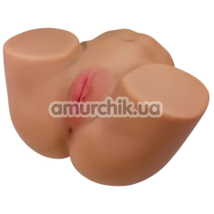 Искусственная вагина и анус с вибрацией Crazy Bull Gretana Gerian, телесная - Фото №1