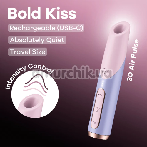 Симулятор орального секса для женщин Satisfyer Bold Kiss, розово-фиолетовый