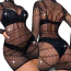 Сукня Star Night Hollow Fishnet Transparent Rhinestone Dress, чорна - Фото №3