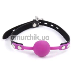 Кляп зі замком DS Fetish Ball Gag Rose With Lock, рожево-чорний - Фото №1
