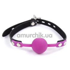 Кляп с замком DS Fetish Ball Gag Rose With Lock, розово-черный - Фото №1
