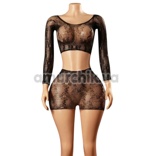 Комплект JSY Sexy Lingerie WW7251, черный: топ + юбка