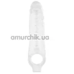Насадка на пенис Superme Mighty Sleeve With Ball Loop, прозрачная - Фото №1