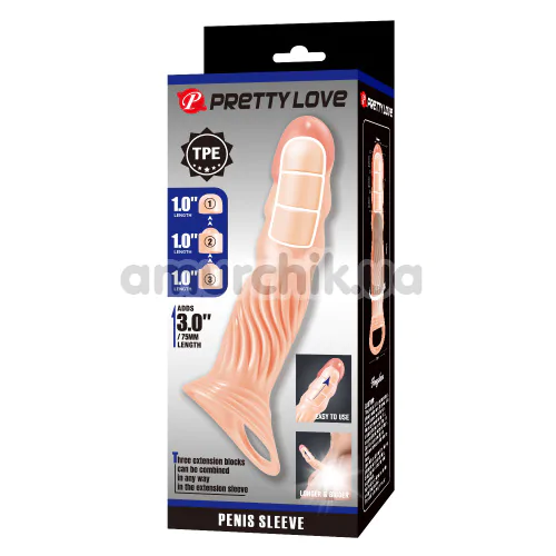 Насадка на пеніс Pretty Love Penis Sleeve Hayden, тілесна