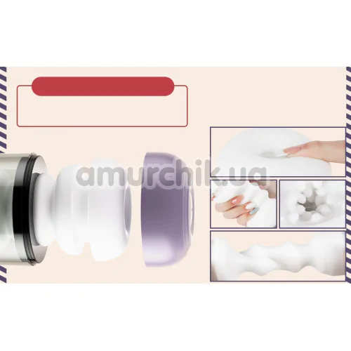 Мастурбатор з вібрацією, поштовхами та підігрівом BeYourLover Momonii 01, фіолетовий