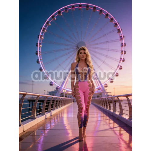 Комбинезон Star Night Hollow Out Gradient Bodystocking, фиолетово-розовый
