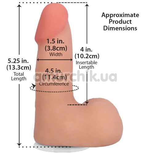 Фалоімітатор Doc Johnson The Realistic Cock With Balls 5, тілесний