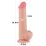 Фалоімітатор Sliding-Skin Dual Layer Dong 8 з маленькою мошонкою, тілесний - Фото №6