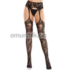 Колготки Leg Avenue Net Stockings With Attached Garter Belt, черные - Фото №1