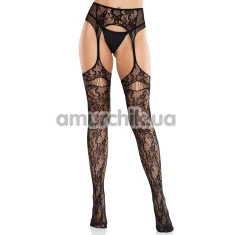 Колготки Leg Avenue Net Stockings With Attached Garter Belt, чорні - Фото №1