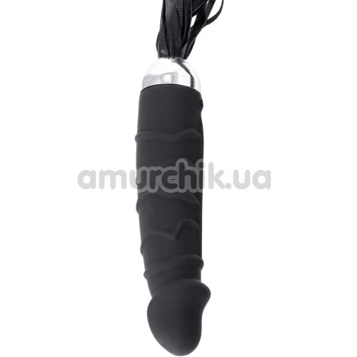 Вибратор с флоггером Black&Red Tail Vibrator, черный