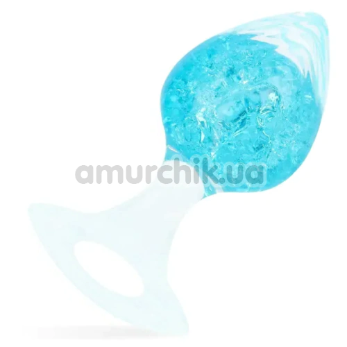 Анальна пробка Liebe Seele Crystal Heart-Shaped Anal Plug Small, блакитна - Фото №1