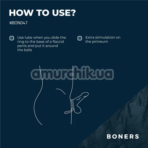 Эрекционное кольцо для члена Boners Cock Ring, синее