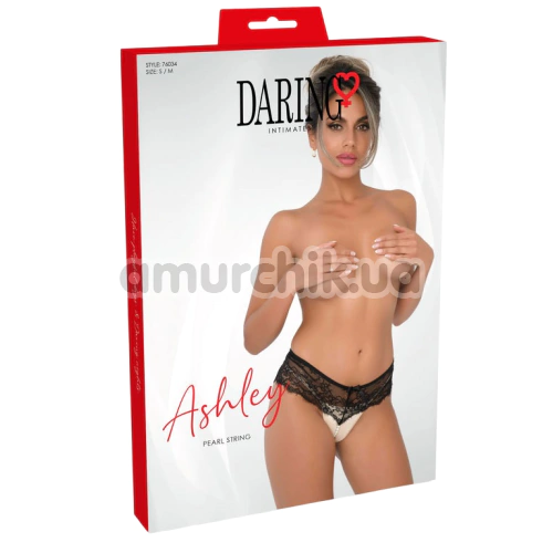 Трусики-стринги Daring Intimates Ashley Pearl String, черные