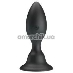 Анальная пробка с вибрацией Pretty Love Push Over To Trigger Vibration, черная - Фото №1