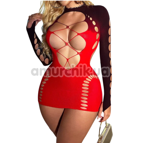 Платье Star Night Sexy Invitation Mini Dress, черно-красное