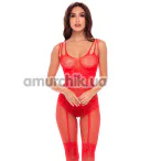 Комбинезон All Heart Crotchless Bodystocking, красный - Фото №1