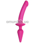 Фаллоимитатор с анальной пробкой Strap-On-Me Switch Plug-In Dildo L, розовый - Фото №1