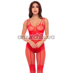 Комбинезон All Heart Crotchless Bodystocking, красный - Фото №1