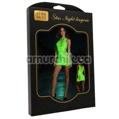 Платье Star Night Glow Net Mini Dress, салатовое