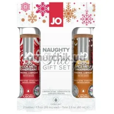 Набор оральных лубрикантов System JO Naughty or Nice Gift Set: JO H2O Spice Me Up Gingerbread и JO H2O Hook Me In Candy Cane, 60 мл - Фото №1