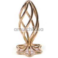 Анальна пробка Lockink Sevanda Hollow Spiral Anal Plug S, золота - Фото №1