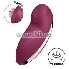 Клиторальный вибратор с пульсацией Satisfyer Tap & Climax 2, бордовый - Фото №1