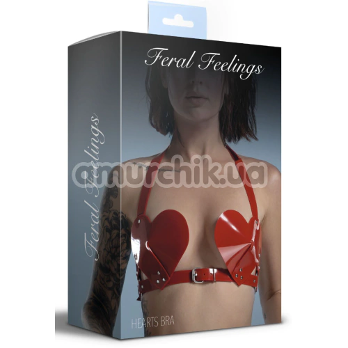 Бюстгальтер Feral Feelings Hearts Bra, красный