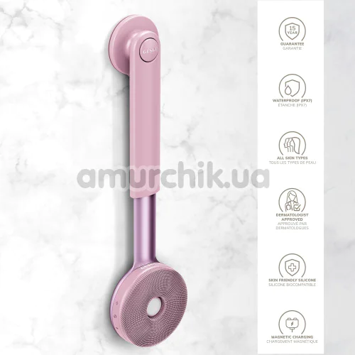 Звукова щітка для тіла Geske Sonic LED Full-Body Brush 9 in 1, світло-рожева