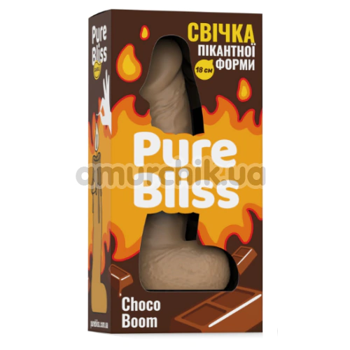 Свеча в виде пениса Pure Bliss Big Choco Boom - шоколад, коричневая