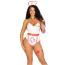Костюм медсестры Leg Avenue Nurse Kit белый: фартук + чепчик + подвязка на ногу + стетоскоп - Фото №1
