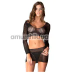 Комплект 2 Piece Crotchet Bodystocking, чорний: топ + спідниця - Фото №1