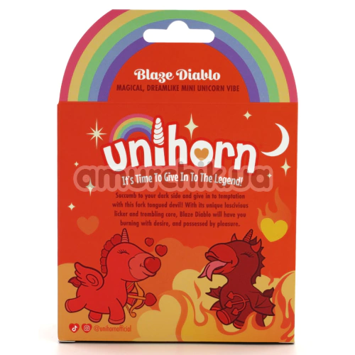 Вібратор Unihorn Blaze Diablo, червоний