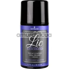 Крем для минета Sensuva Lic-O-Licious Throat Coating Oral Delight Cream Blueberry Muffin - черничный кекс, 50 мл - Фото №1
