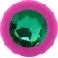 Анальна пробка із зеленим кристалом SWAROVSKI Zcz, рожева - Фото №2