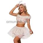 Костюм ангела JSY Sexy Lingerie 2135, белый: топ + юбка + обруч - Фото №1