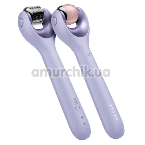Массажер-роллер для лица с микроиглами Geske MicroNeedle Face Roller 9 in 1, сиреневый